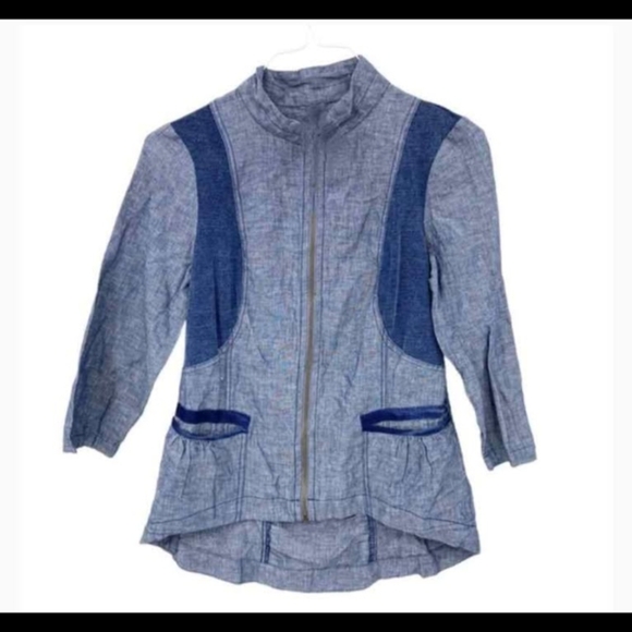 🔷Stylish 2-Tone Blue Women's Light Jacket - Picture 1 of 4